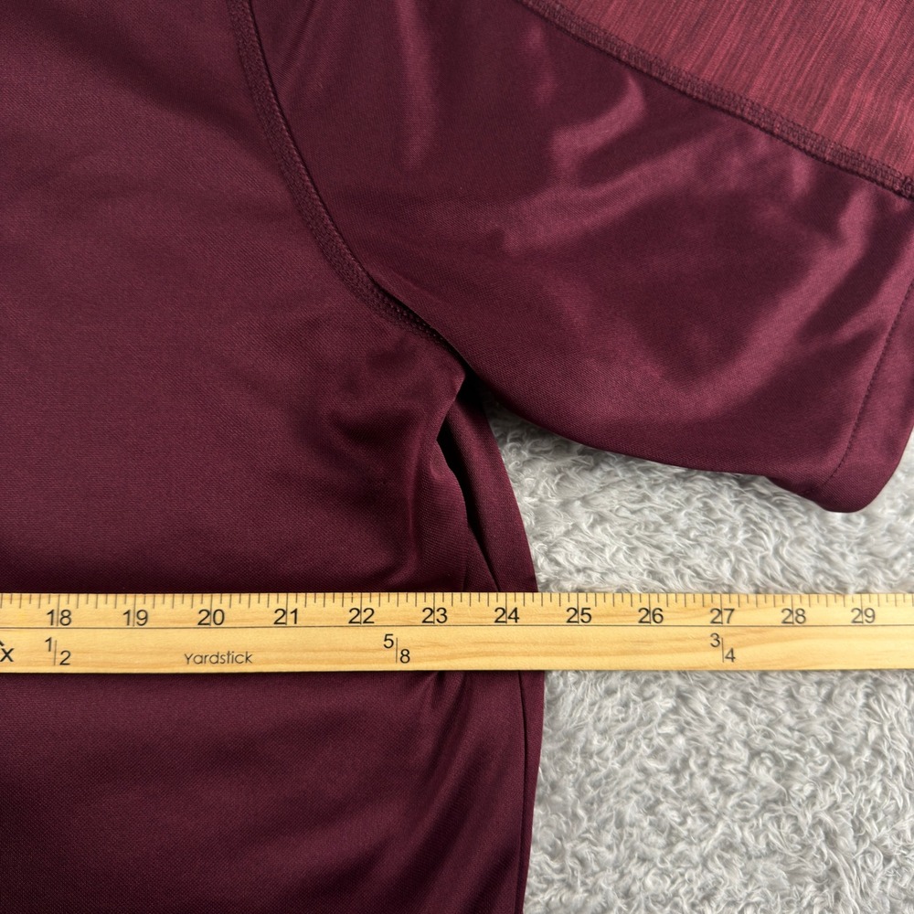 Adidas Mens XL Climalite Quarter Zip Short Sleeve Polo Baseball Maroon - Picture 7 of 8